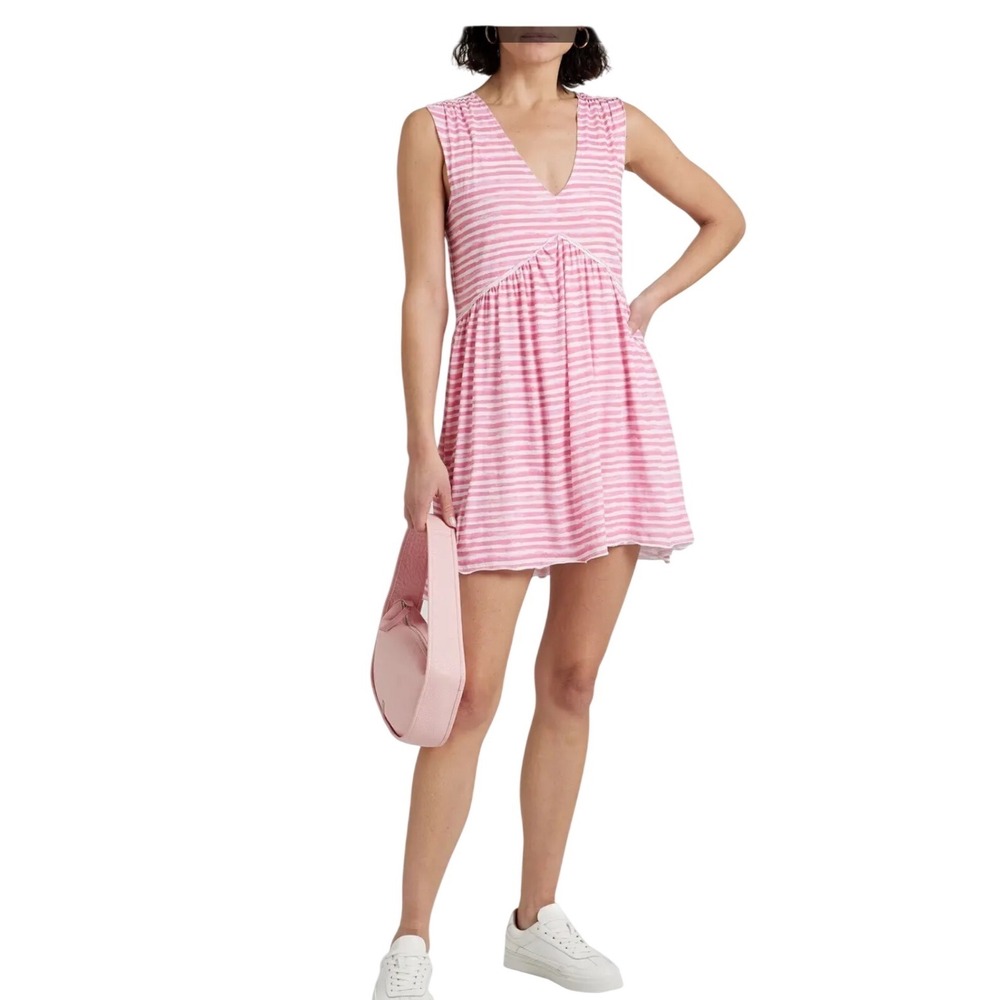 NWT ATM Anthony Thomas Women's Striped Cotton Jersey Mini French Rose Sz S Beach